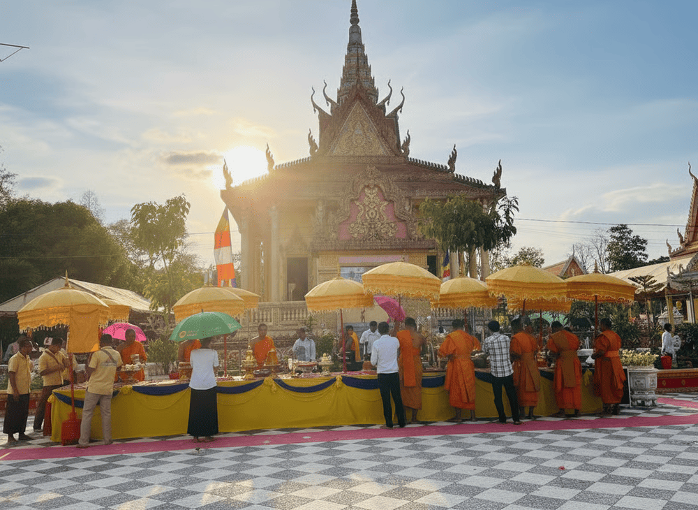 Người dân Khmer và du khách đến tham dự lễ hội tại chùa Xiêm Cán